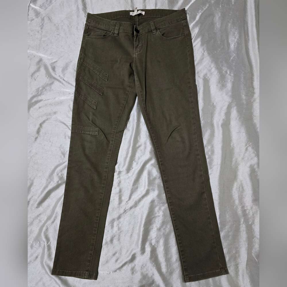 BCBGeneration Cotton Blend Olive Green Low Rise Stretch Skinny Jeans